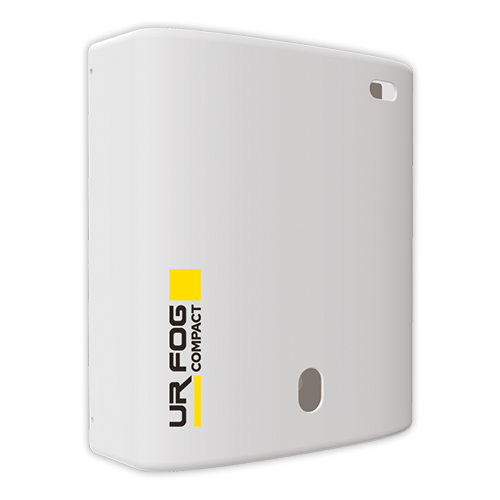 UR Fog Compact ist ein Schutznebelsystem mit geringen Abmessungen, hoher Nebelleistung und geringem Stromverbrauch. Es eignet sich zur Vernebelung kleiner Räume mit bis 45 m³.